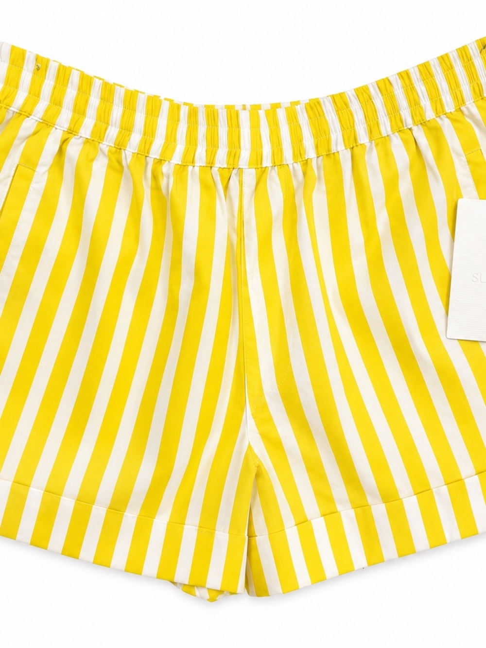 Suzi Kondi Yellow and White Stripe Pull-On Shorts